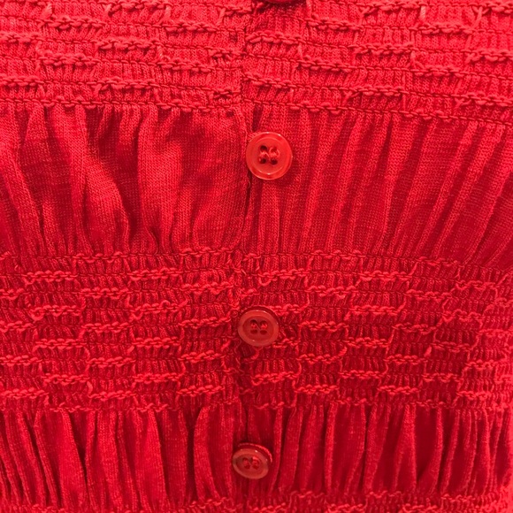 American Rag Cold Shoulder Bell Sleeve Top Womens Size Small Smocked - Picture 6 of 16